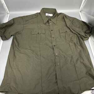 Vtg VF Solutions Shirt Green Men’s 3xl 19.5” Neck Made In USA Tactical Military